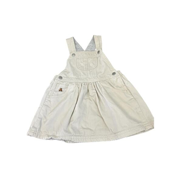 Vintage Y2K Baby Gap Romper Dress Overalls Khaki Cotton Lined size 6-12 months - Picture 4 of 13